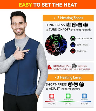 DOACE Smart Heated Vest - 8 Heating Zones - InspiredGrabs.com